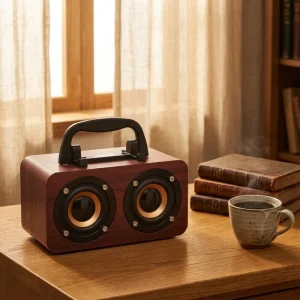 FT-4002 Enceintes Bois Altavoz De Madera Vintage Radio Retro Style Basses Puissantes Wooden Bluetooth Speakers High Quality Loud