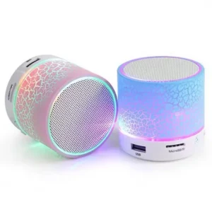 FYX Stock Cracked Style BT Speaker Mini Portable Wireless USB TF Card LED Light Waterproof Bass Stereo Sound Box Outdoor Speaker