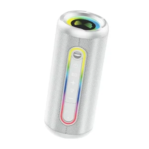 Fabric Design TWS Bluetooth Speaker 20W Portable Lanyard Dynamic RGB Light Wireless Fast Pairing Customizable Speaker