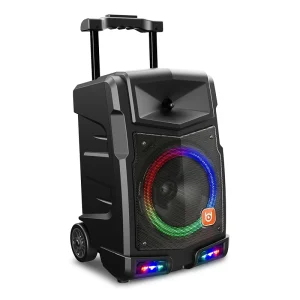 Factory Custom 12″15”18” LED Light PA Trolley Speaker Multi-function Wireless Speaker for Commercial Bulk Order