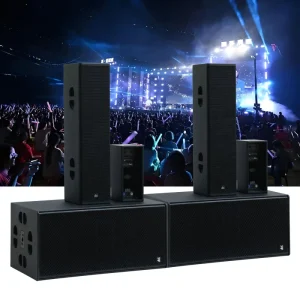 Factory DJ Speaker Full Set 3×10 Inch Column Speaker with 18 Inch Subwoofer and Amplifier Audio PA Speaker System for Church