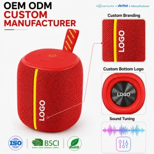 Factory Direct Rechargeable Camping Travel Loud Bass Strap Design Portable Speaker With Logo Customized