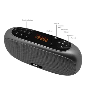 Factory Good Quality Pocket Portable Mini Wireless Speaker Support FM Radio Clock Alarm Snooze Wireless Speaker