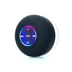Factory Hot Selling Suction Cup Wireless Speaker Usb Rechargeable Charging Mini Subwoofer Home Bathroom Portable LED Speaker