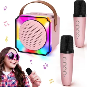 Factory Price Mini Maquina Bass Machine for Kids Adults Portable Bluetooth Speaker with 2 Wireless Microphones