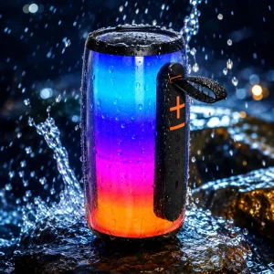 Factory Supply Portable RGB Lights Waterproof Speaker Bluetooth 5.0 IPX5 3000-5000mAh Battery Computer