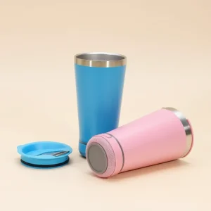Factory for Plastic 400g DC Powered Speaker Tumbler Portable Smart Music Speaker with LED Light and Cups Drinking