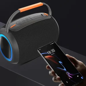 Family Home Party Karaoke Machine Portable Bluetooth Speaker with 2 Wireless Microphones for Adults and Kids