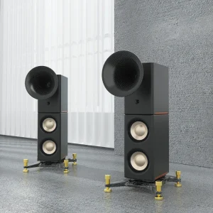 Field Coil Engineering All Bass Midrange and Treble Drivers Employ Field Coil Technology Floor Standing Loud Speaker