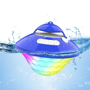 Floating Pool Speaker Bluetooth Pool Speakers with Hexagon Light IP68 Waterproof Bluetooth Speakers for Pool