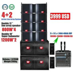 Floor Standing SRX725 Dual 15 Inch Professional Speakers with Bass Subwoofer