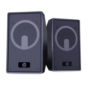 For DHE-6011 Illuminated 2.0 Channel Noise Reduction Wired Small Mini Speaker for Desktop Computer and Laptop