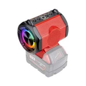 For M18 18v Battery Powered Bluetooth Speaker 30W Cordless Small Plastic Speaker with RGB LED for Jobsites Home Parties