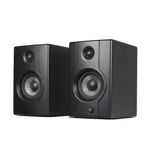 For Studio Powerful 50W 4″ Glass Fiber 1″ NEO Dome Tweeter Woofer TRS RCA Co-Axial Blue Tooth Amplifier Active Monitor Speaker
