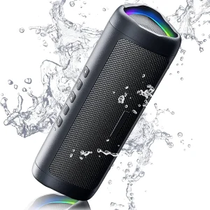 For V5.3 Waterproof IPX6 Speaker High Definition Sound Portable Wireless RGB LED Lights 2500mAh Battery 5 10 Hours Computer