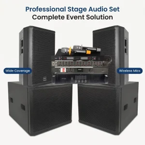 Full Set 12 15 18 Inch Speaker Suitable for Churches, Party Events, Professional Subwoofer Bass Passive Active Speaker