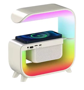 G3 Speaker Smart Stage Light Wireless Fast Charging Seven Colors Wake-Up Light Wireless Charger with Speaker RGB LED Light
