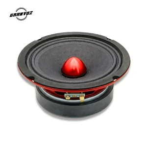GRANVOZ 4Ohm Car Audio Midbass Speakers Steel Basket 6.5 Inch Red Bullet Midrange Car Speaker
