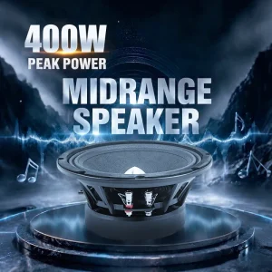 GRANVOZ in Stock 400W MAX 4 Ohm Aluminum Basket Car Audio Midrange Speakers 8 Inch Aluminum Bullet Design with Push Terminal