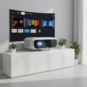 Google Smart Projector 1900 ANSI Netflix Certified TOF Auto Focus 40W Speaker 22,000:1 Contrast Ratio 4K Support