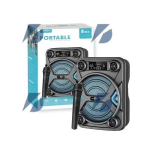 Greatnice GTS 2555 for 5.3 Karaoke Speaker with Wired Microphone Battery Powered 5 10W Output USB Charging Outdoor Use