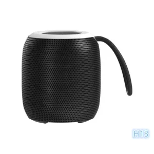 H-13 Mini Portable Wireless RGB Speaker Super LED Flashing Light USB 5W Lanyard Deep Bass Waterproof Microphone for Outdoor Use