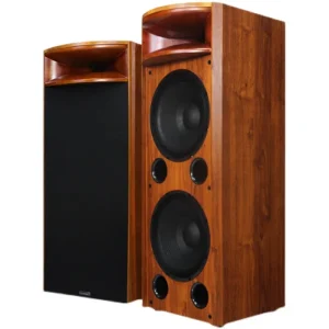 H18 Solid Wood Horn Floor Standing Speakers Dual 12-Inch Woofer Audiophile Hi-Fi Tower for Home Audio