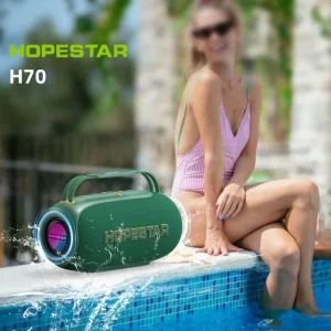 H70 80W Outdoor Portable Speaker 12000mAh Wireless Loudspeaker Long Playtime Dual Bass Radiator Audio