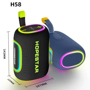 HOPESTAR H58 65W IPX5 Waterproof Party Speaker with 8800mAh Battery Compact Carry friendly for Family Gatherings and Daily Use