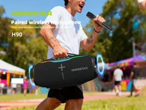 HOPESTAR H90 IP66 Waterproof Speaker 220W Punchy Bass 24000mAh All Day Power for Outdoor Adventures