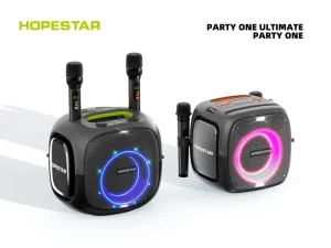 HOPESTAR Partyone ULTIMATE 240W High Power Portable Speaker RGB LED Lighting Dual Wireless Microphones IPX-6 Waterproof 10000mAh