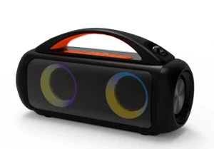Handheld Portable Dual Speaker Stereo Sound Box Dual Gradient RGB Ring Light Deep Bass Outdoor Rechargeable Mini Party Speaker