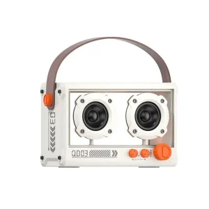 Handle Speaker BT 5.3 Transparent Mini FM Radio Smart Noise Reduction Colorful Lights Outdoor Long Battery