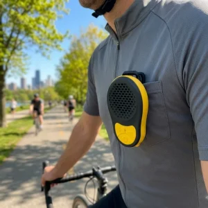 Hands Free V5.3 Wireless Speaker Built in Microphone Waterproof Mini Outdoor Riding Clip on DC Powered Voice Control