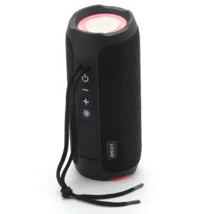 Hifi Stereo Sound Portable Wireless Speaker Waterproof IPX5 Outdoor Column RGB LED Light Wireless Speaker with Hanging Strip