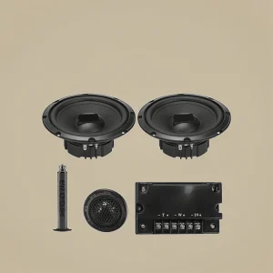 High End Car Speakers 6.5 Inch 3 Way Component System with Aluminum Tweeter and Bass Boost