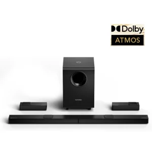 High Power 7.1.4 Dolby Atmos Setup 740W Soundbar with 4 Up Firing Drivers 8 Inch Wireless Subwoofer and 2 Rear Speakers