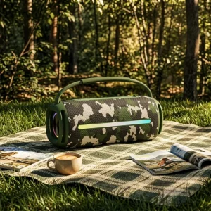 High Power Outdoor Speaker Subwoofer Heavy Bass IPX6 Waterproof Portable Speaker with Handle for Outdoor Party Travel