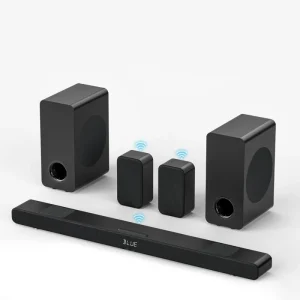 High Power Wireless Speaker TV System with Wood Subwoofer Surround 5.1 Karaoke Home Theater System
