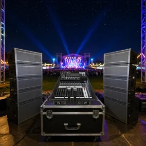 High Quality Outdoor Dual 10 Inch Powered Active Line Array Speaker Complete Professional Sound System