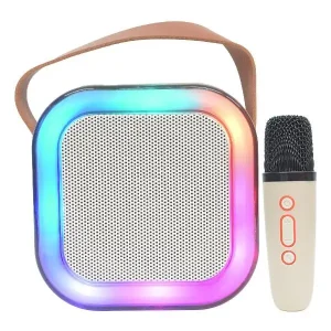 High Quality Portable Rechargeable Audio Microphone Speaker RGB Clock Modern Style Four Channel Wireless Microphone for Children