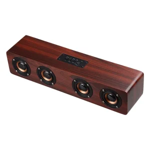 High Quality Wood Wireless Connection Speaker Subwoofer TV Speaker Wireless Connection Plug in Card Radio Player Speaker