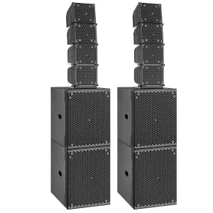 High SPL Active Column Speaker Set 6.5 Inch Coaxial 15 Inch Subwoofer DSP PA 200W 400W 800W Hi Res Audio Banquet Hall