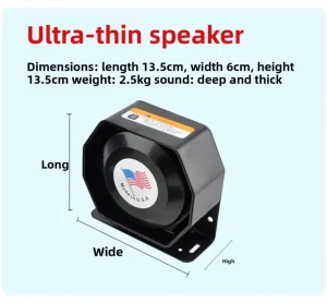 High-quality Ultra-Thin 200W Car-Mounted Loudspeaker with Alarm Internal Magnetic Flat-Mouth Design Universal Fit