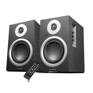 Home 2.0 Active Hi-Fi Bookshelf Speakers Living Room Stereo Sound Speaker System with USB AUX BT Function