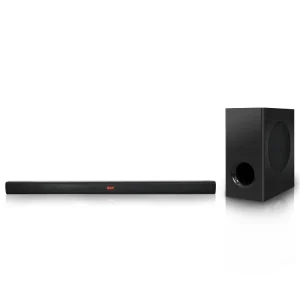 Home Theater System with Built-in Stereo Aluminum Alloy SoundBar with Subwoofer Optical ARC AUX Bluetooth TF Card