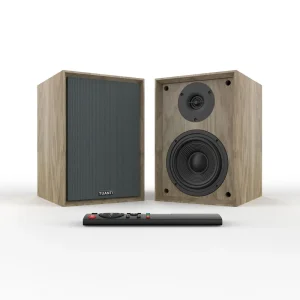 Home Theatre Active Bookshelf Speaker with Remote Control Customization 2.0ch Powered Speaker for TV Desktop Computer Party Use