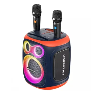 Hopestar Party 130 Portable Speaker Powerful 120W Audio System Battery 22000mAh with Dual Wireless Microphones