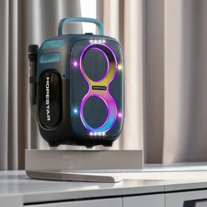 Hopestar PartyoneClub 650W Wireless PA Speaker Outdoor Portable RGB IPX6 V5.4 Memory Card Input