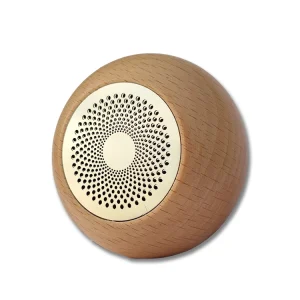 Hot Promotion Round Wood Speaker Desk Desktop Office Custom Logo Friendly Wooden Speaker